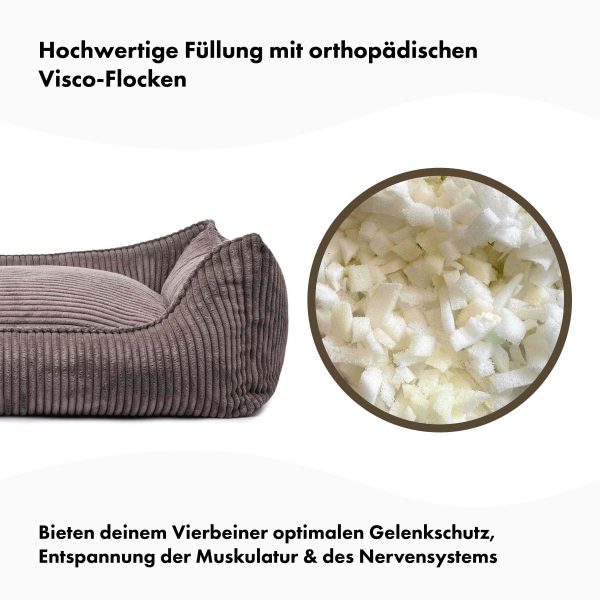 (B-Ware) Orthopädisches Cord Hundebett Truffle (Braun) Online – Bild 3