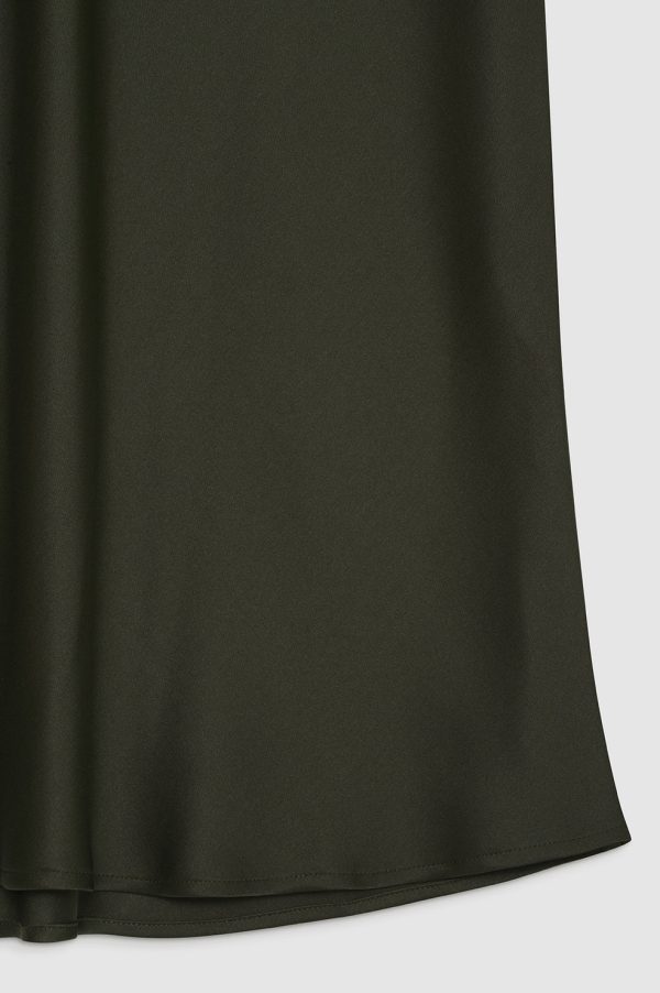 Bar Silk Skirt - Dark Olive Verkauf – Bild 4