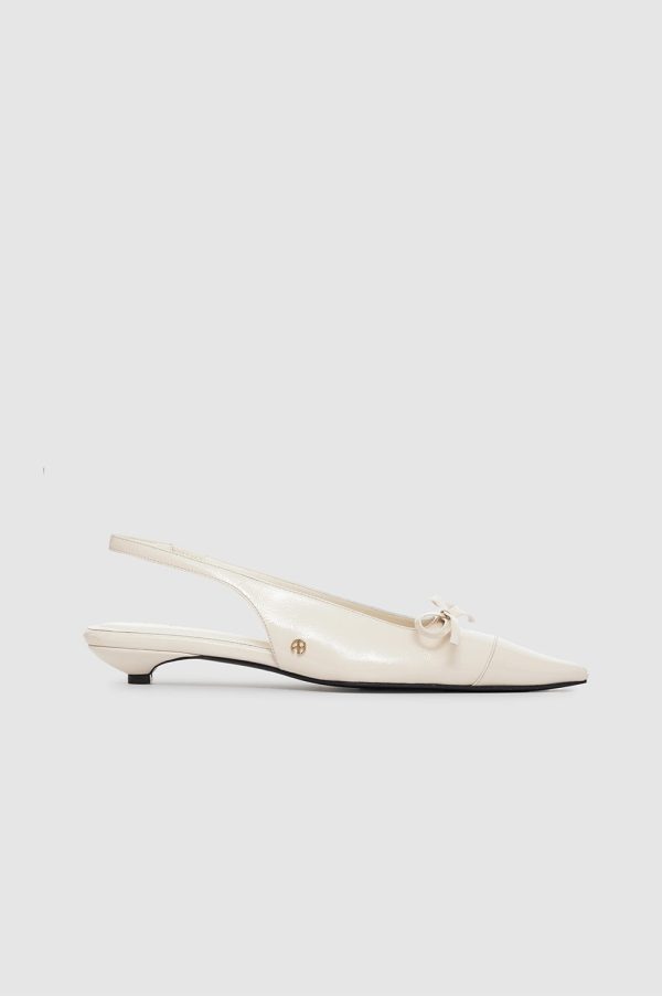 Zoey Slingback Heels - Bone Crinkled Patent Online-Verkauf
