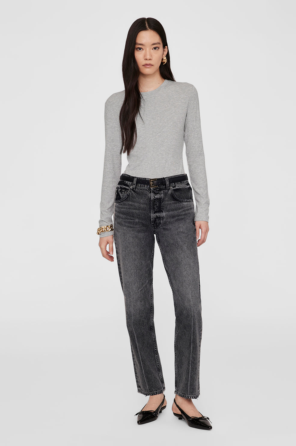 Jo Long Sleeve Tee – Heather Grey Jetzt online