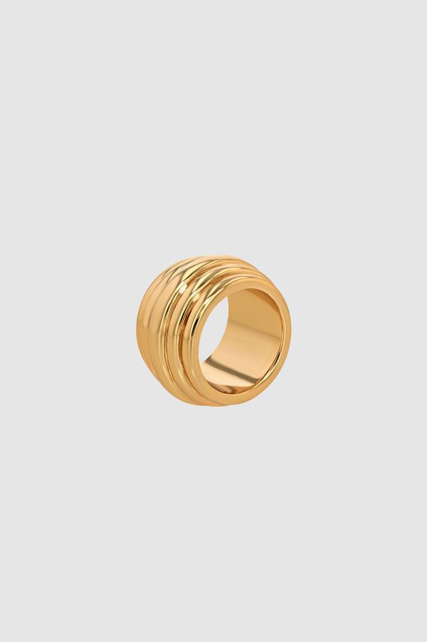 Chunky Ribbed Ring - Gold Verkauf